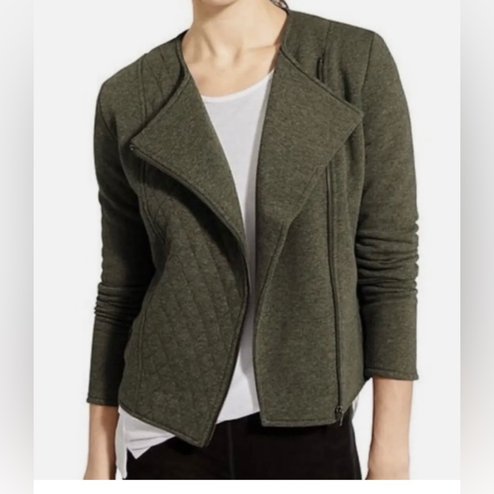 Athleta Belvedere Moto Jacket In Olive Green Size Medium